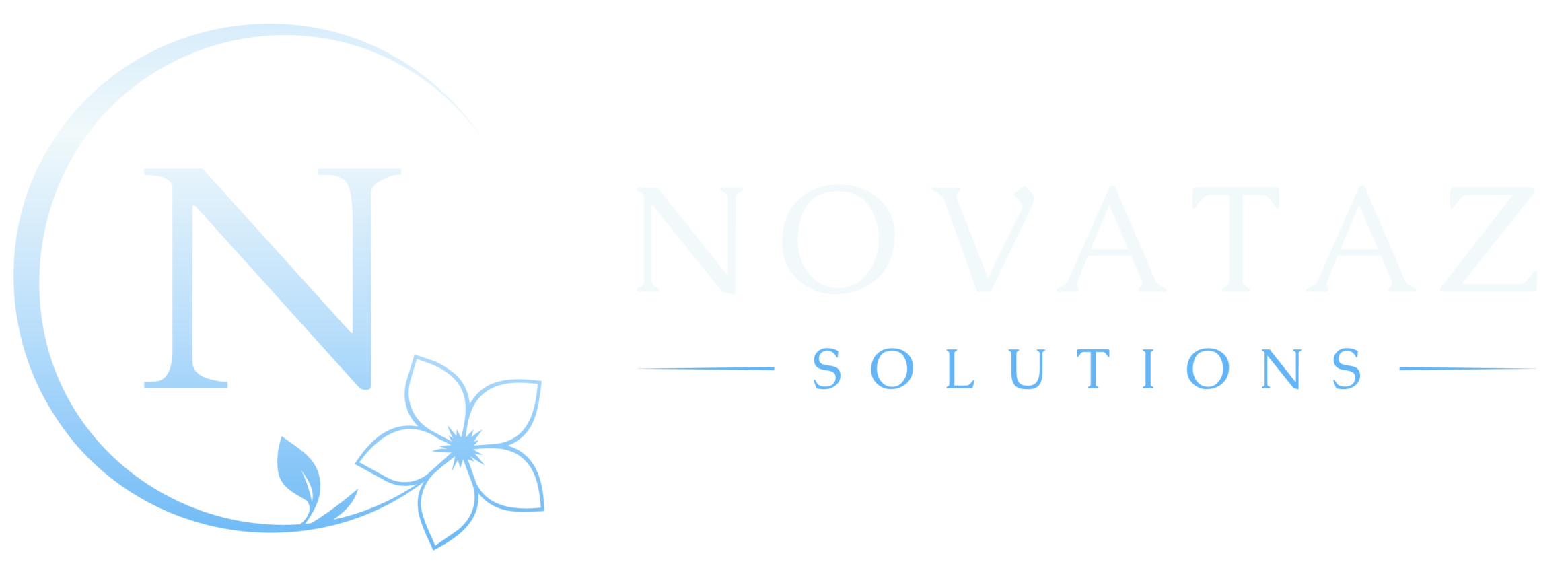 Novataz Solutions logo with stylized “N” icon and company name on a dark background.