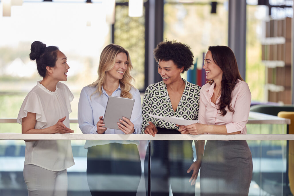 Professionals sharing ideas and insights to improve customer engagement strategies.